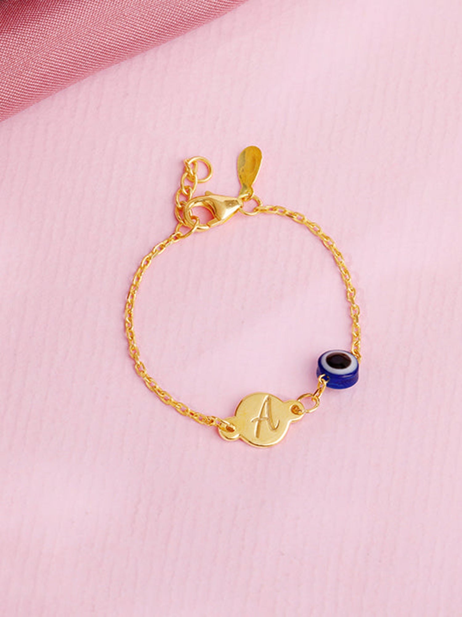 Golden Personalised Envy Gaze Kids Bracelet (0 - 2 Years)
