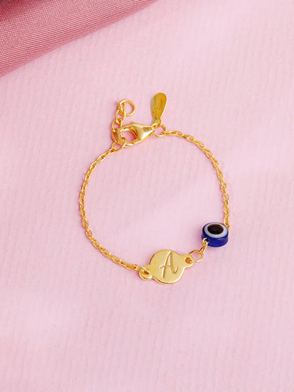 Golden Personalised Envy Gaze Kids Bracelet (0 - 2 Years)