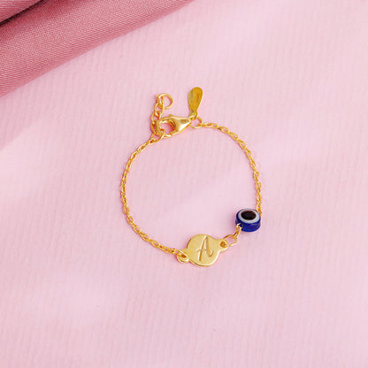 Golden Personalised Envy Gaze Kids Bracelet (0 - 2 Years)