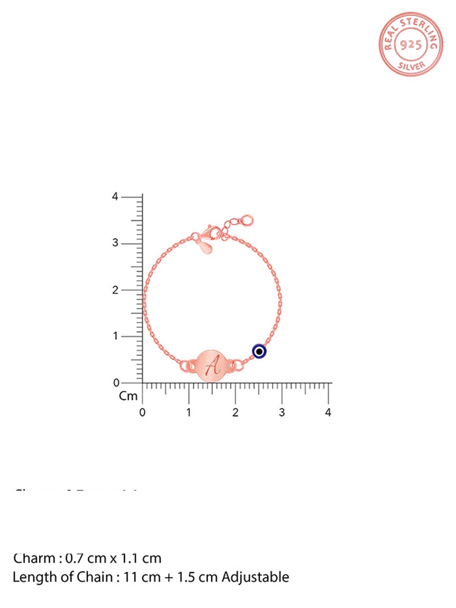 Rose Gold Personalised Envy Gaze Kids Bracelet (0 - 2 Years)