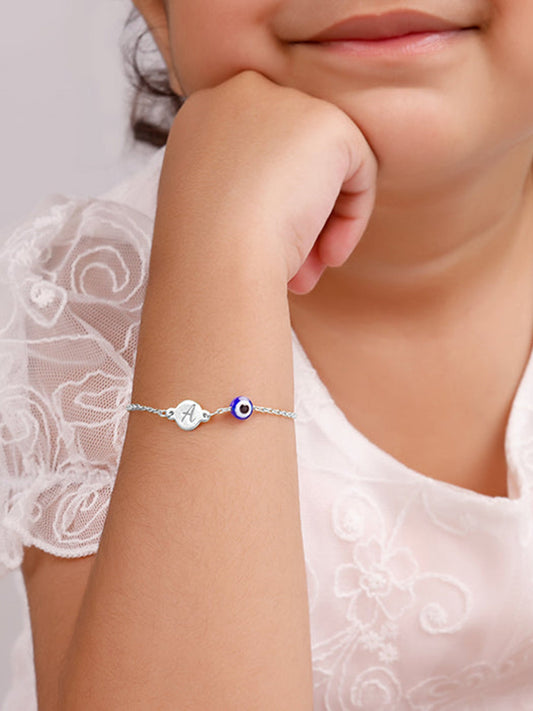 Silver Personalised Envy Gaze Kids Bracelet (2 - 8 Years)