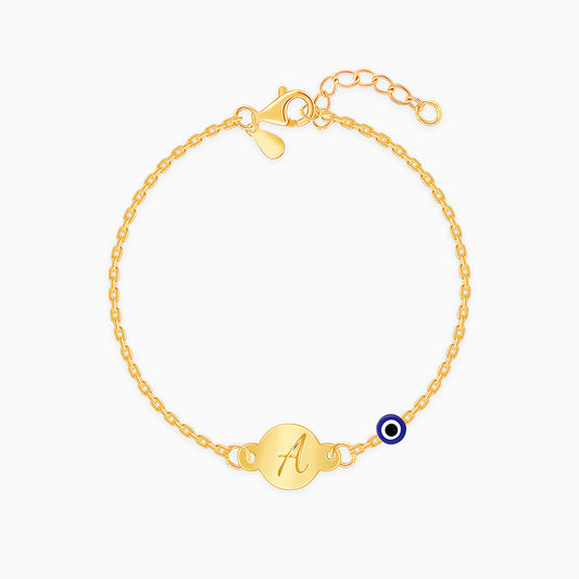 Golden Personalised Envy Gaze Kids Bracelet (2 - 8 Years)