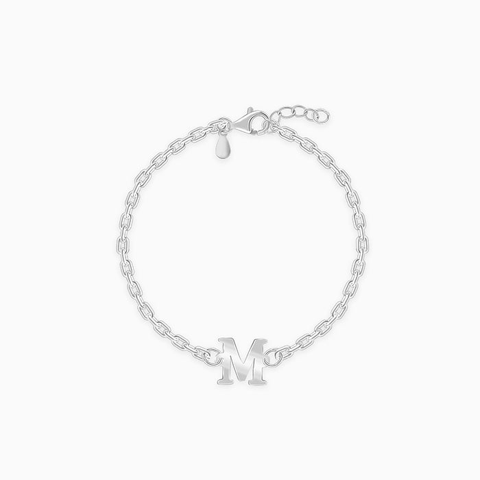 Silver Personalised Initial Kids Bracelet (0 - 2 Years)