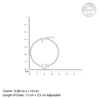 Silver Personalised Initial Kids Bracelet (0 - 2 Years)