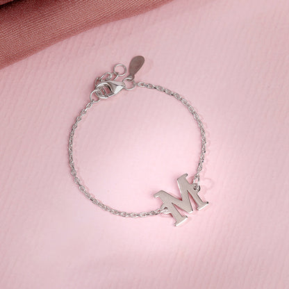 Silver Personalised Initial Kids Bracelet (0 - 2 Years)
