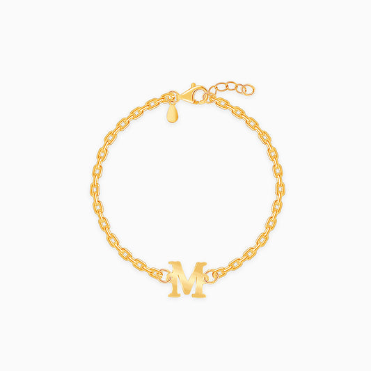 Golden Personalised Initial Kids Bracelet (0 - 2 Years)