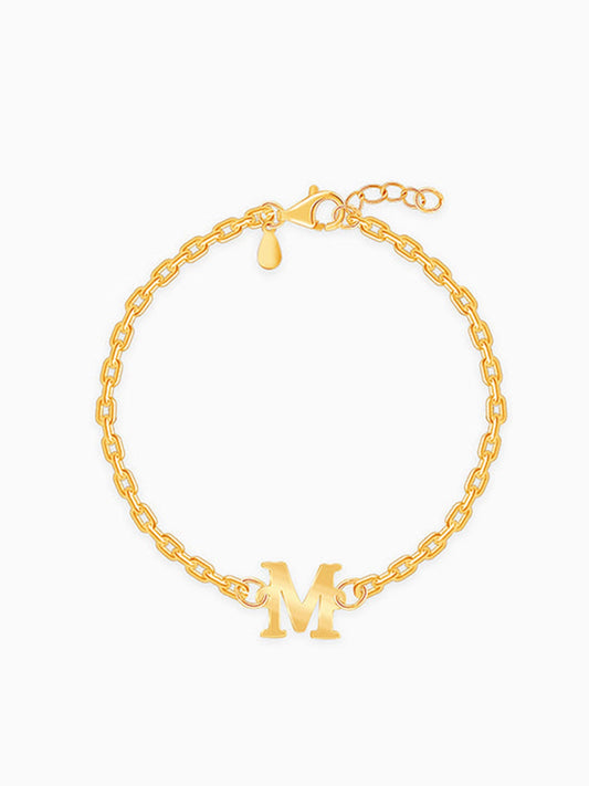 Golden Personalised Initial Kids Bracelet (0 - 2 Years)