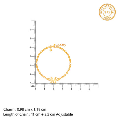 Golden Personalised Initial Kids Bracelet (0 - 2 Years)