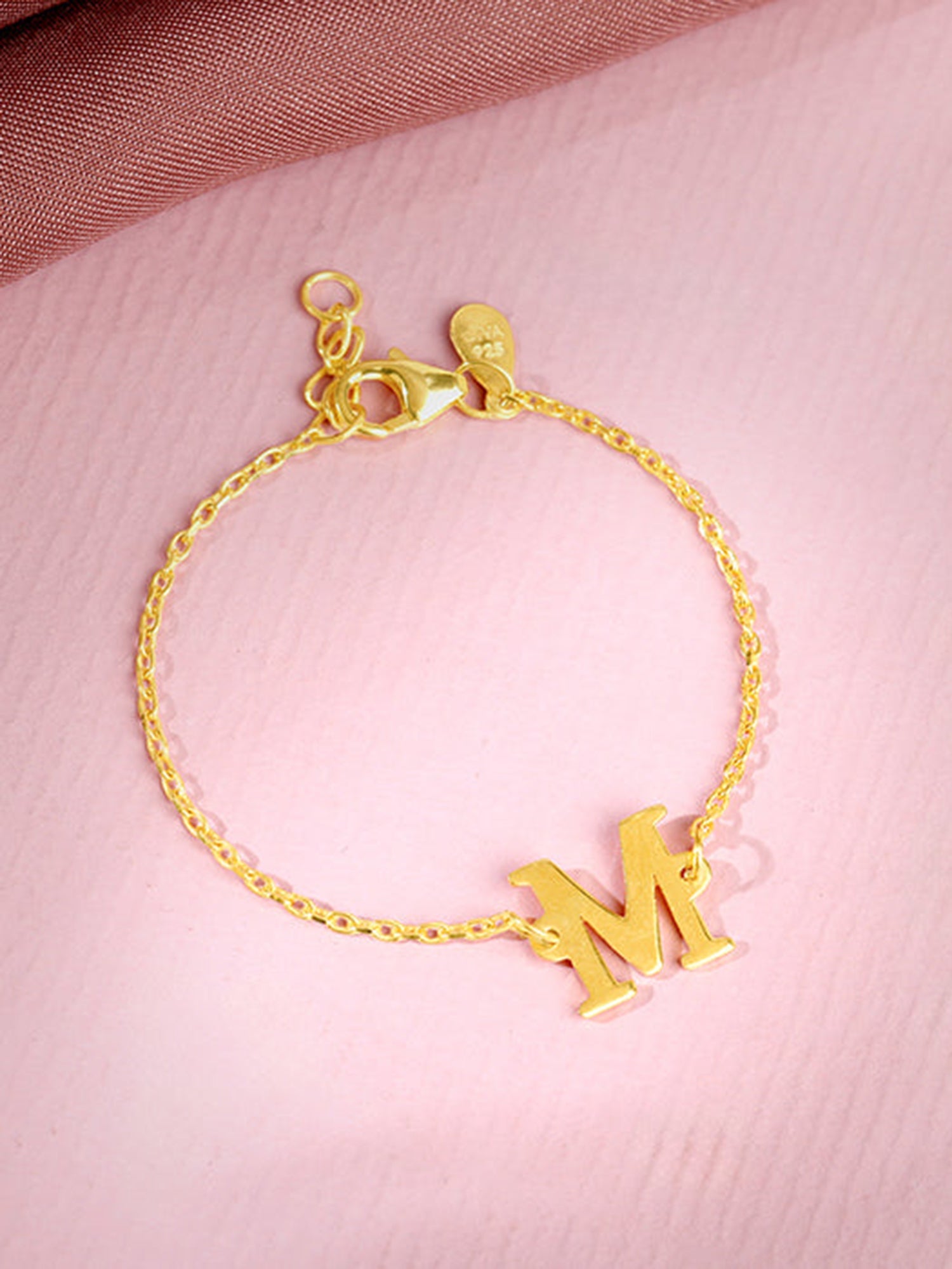 Golden Personalised Initial Kids Bracelet (0 - 2 Years)