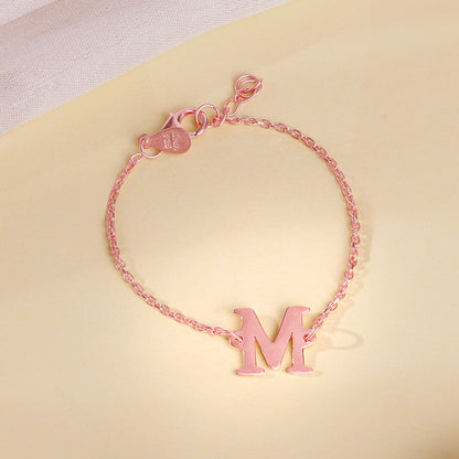 Rose Gold Personalised Initial Kids Bracelet (0 - 2 Years)