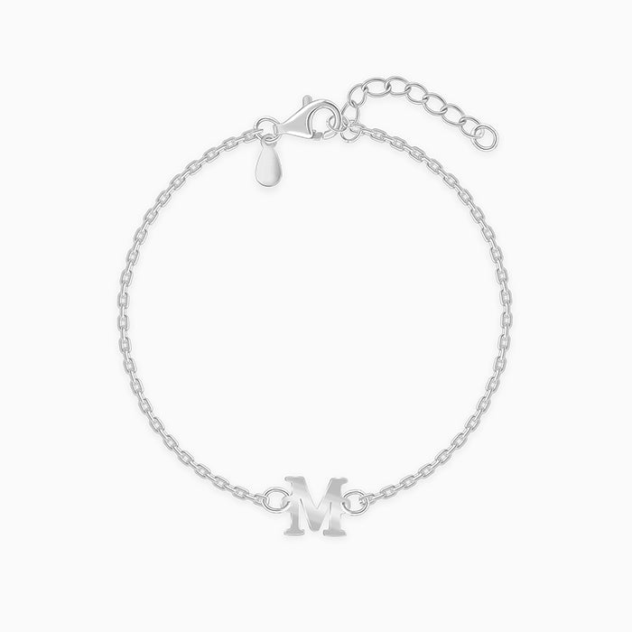 Silver Personalised Initial Kids Bracelet (2 - 8 Years)