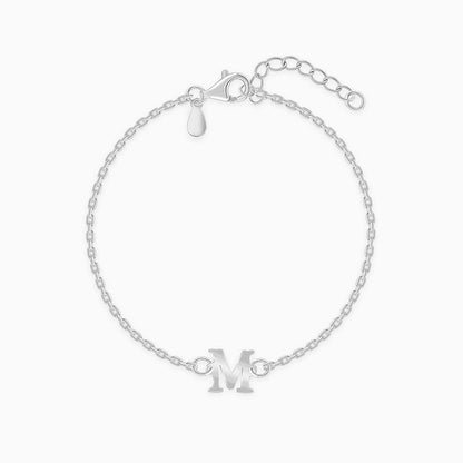 Silver Personalised Initial Kids Bracelet (2 - 8 Years)