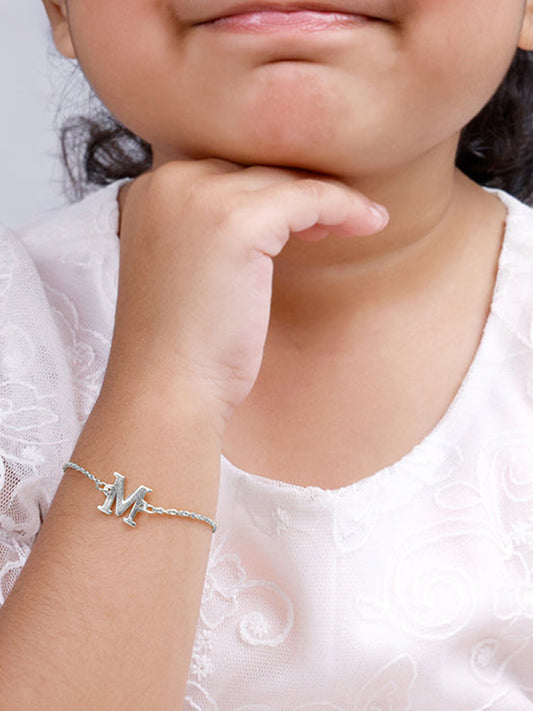 Silver Personalised Initial Kids Bracelet (2 - 8 Years)