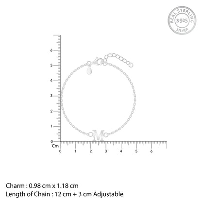 Silver Personalised Initial Kids Bracelet (2 - 8 Years)