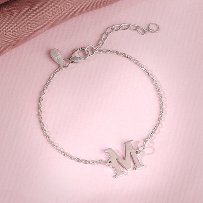 Silver Personalised Initial Kids Bracelet (2 - 8 Years)