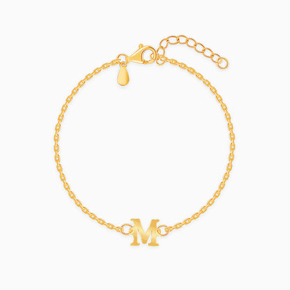 Golden Personalised Initial Kids Bracelet (2 - 8 Years)