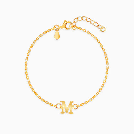 Golden Personalised Initial Kids Bracelet (2 - 8 Years)