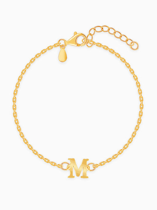 Golden Personalised Initial Kids Bracelet (2 - 8 Years)