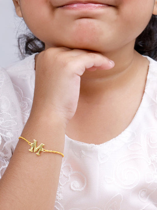 Golden Personalised Initial Kids Bracelet (2 - 8 Years)