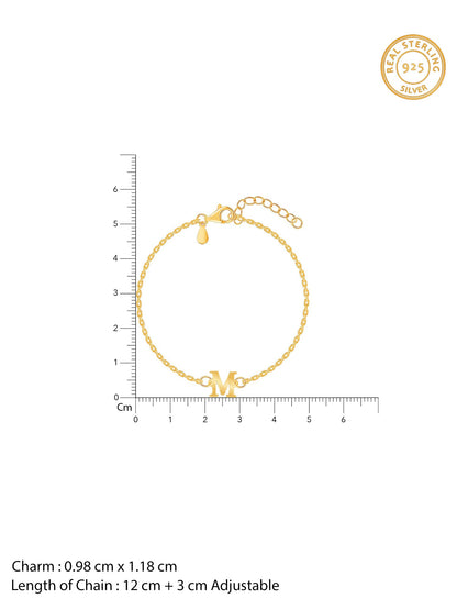 Golden Personalised Initial Kids Bracelet (2 - 8 Years)