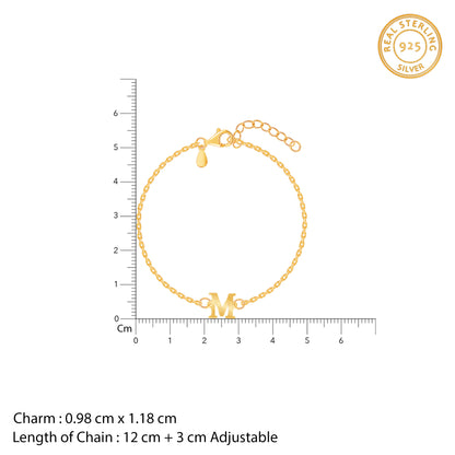 Golden Personalised Initial Kids Bracelet (2 - 8 Years)