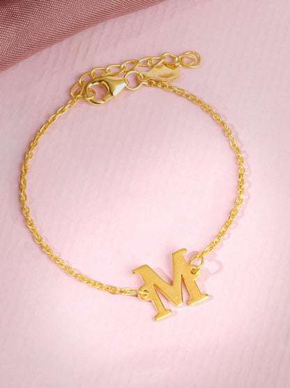 Golden Personalised Initial Kids Bracelet (2 - 8 Years)