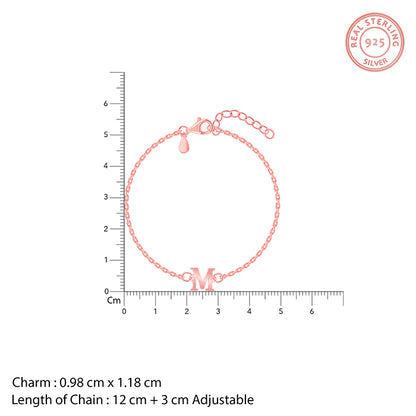 Rose Gold Personalised Initial Kids Bracelet (2 - 8 Years)