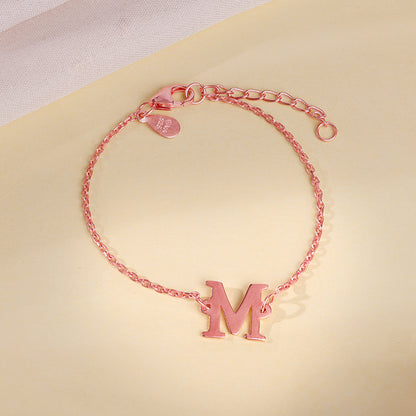 Rose Gold Personalised Initial Kids Bracelet (2 - 8 Years)