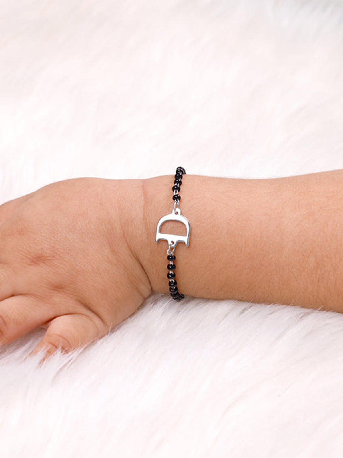 Silver Personalised Initial Nazariya Kids Bracelet (0 - 2 Years)