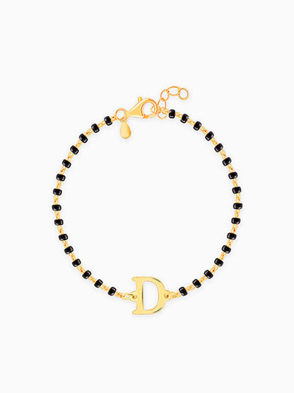 Golden Personalised Initial Nazariya Kids Bracelet (0 - 2 Years)