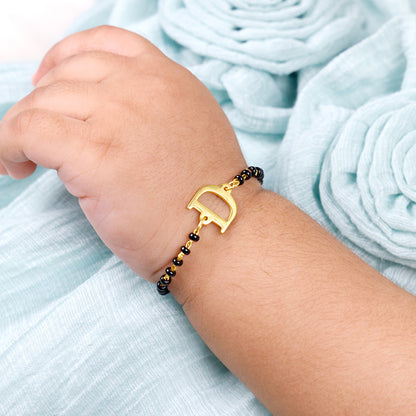 Golden Personalised Initial Nazariya Kids Bracelet (0 - 2 Years)