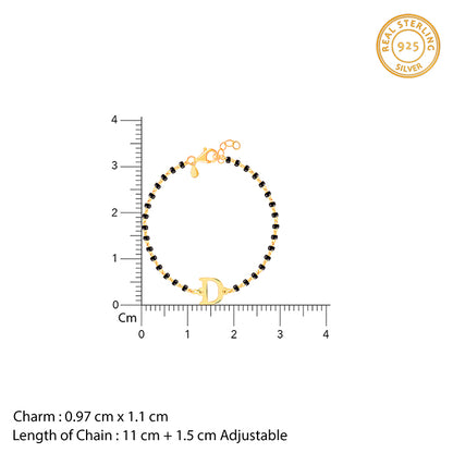 Golden Personalised Initial Nazariya Kids Bracelet (0 - 2 Years)