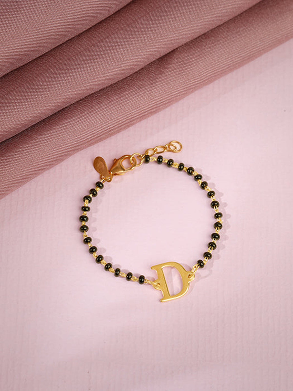 Golden Personalised Initial Nazariya Kids Bracelet (0 - 2 Years)