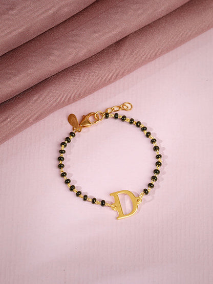 Golden Personalised Initial Nazariya Kids Bracelet (0 - 2 Years)