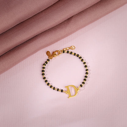 Golden Personalised Initial Nazariya Kids Bracelet (0 - 2 Years)