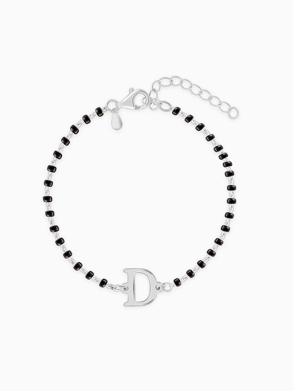 Silver Personalised Initial Nazariya Kids Bracelet (2 - 8 Years)