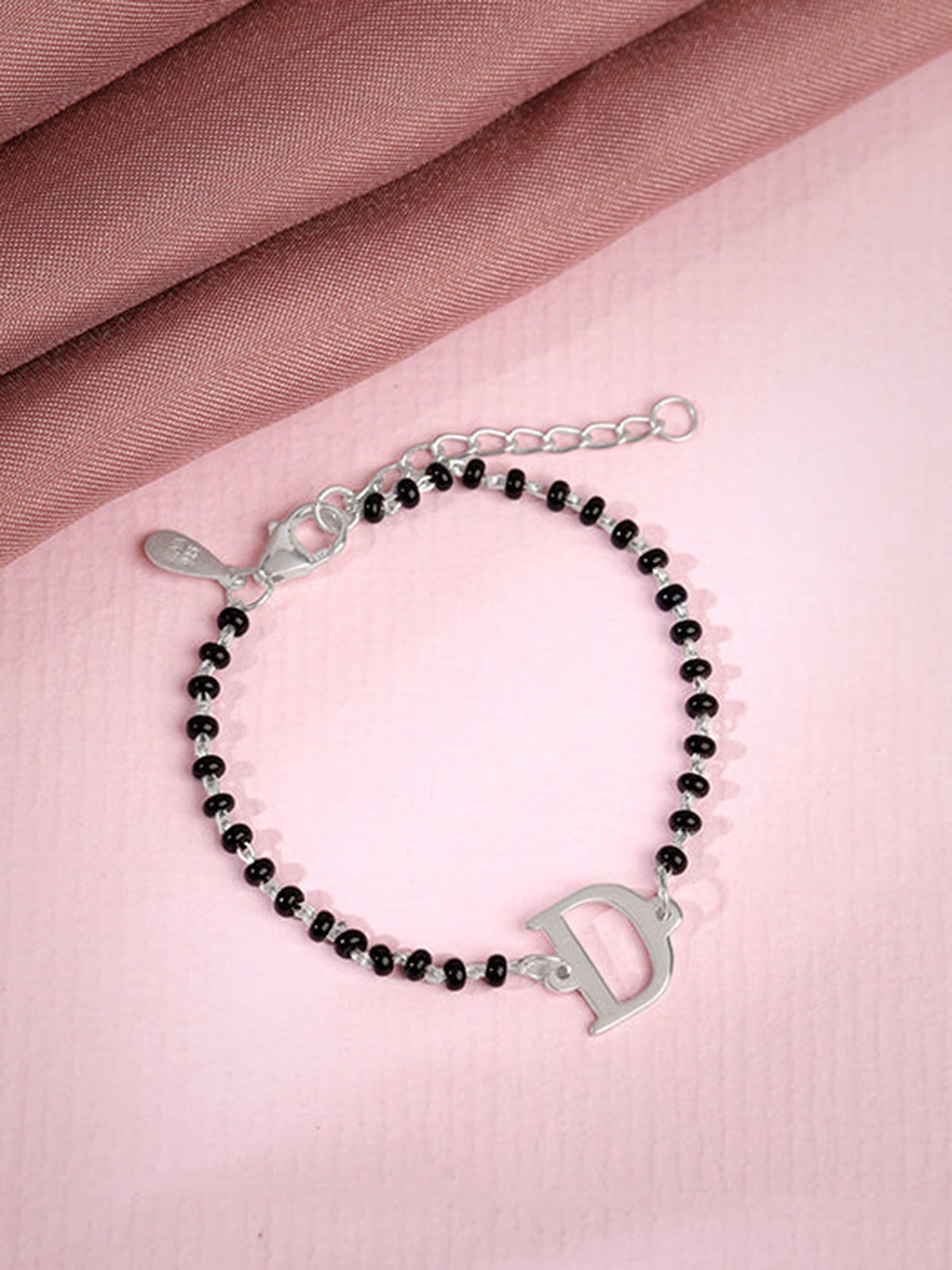 Silver Personalised Initial Nazariya Kids Bracelet (2 - 8 Years)