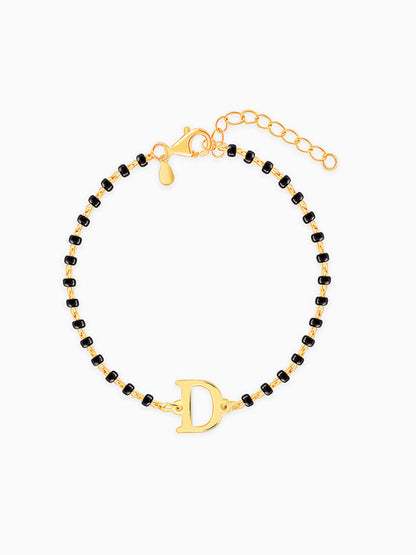 Golden Personalised Initial Nazariya Kids Bracelet (2 - 8 Years)