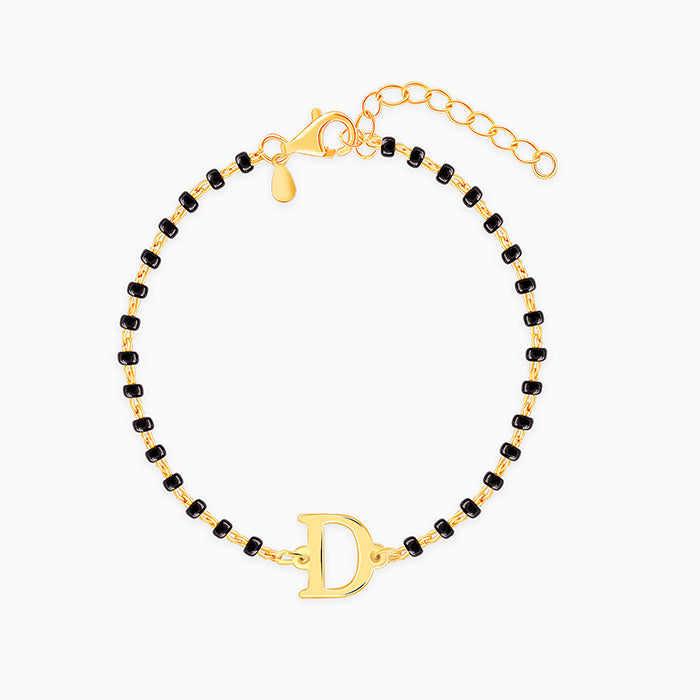 Golden Personalised Initial Nazariya Kids Bracelet (2 - 8 Years)