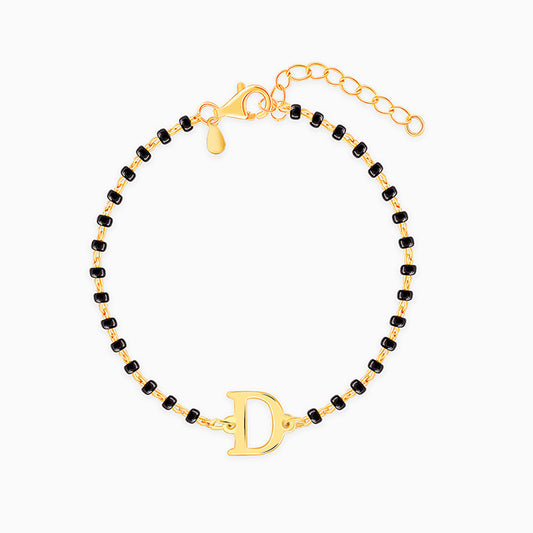 Golden Personalised Initial Nazariya Kids Bracelet (2 - 8 Years)