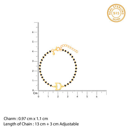 Golden Personalised Initial Nazariya Kids Bracelet (2 - 8 Years)