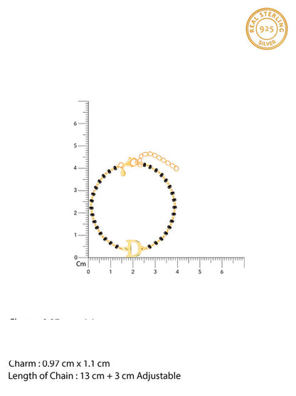 Golden Personalised Initial Nazariya Kids Bracelet (2 - 8 Years)