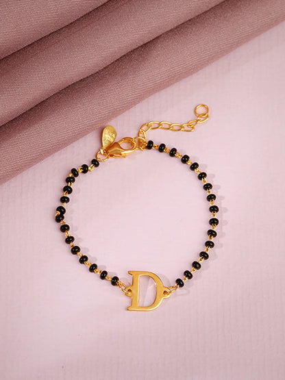 Golden Personalised Initial Nazariya Kids Bracelet (2 - 8 Years)