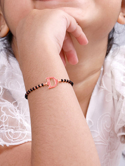 Rose Gold Personalised Initial Nazariya Kids Bracelet (2 - 8 Years)