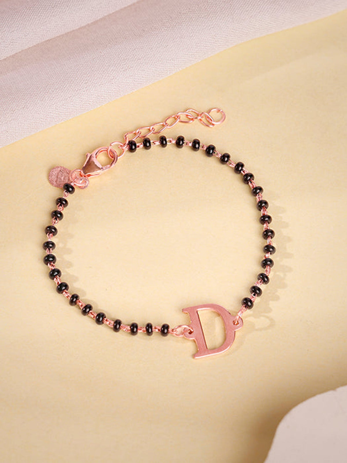 Rose Gold Personalised Initial Nazariya Kids Bracelet (2 - 8 Years)