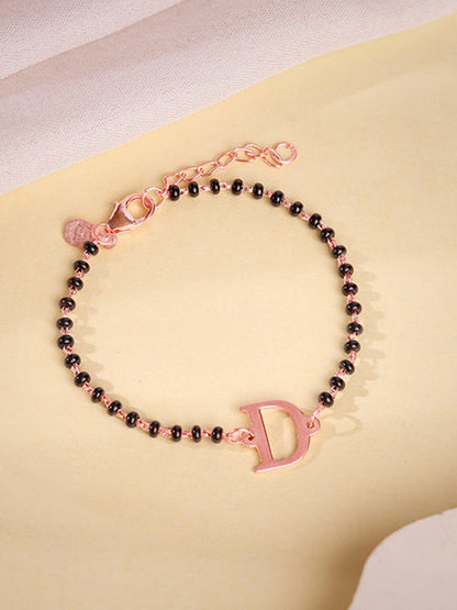 Rose Gold Personalised Initial Nazariya Kids Bracelet (2 - 8 Years)