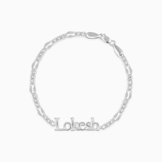 Silver Personalised Name Bracelet For Him