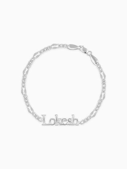 Silver Personalised Name Bracelet For Him