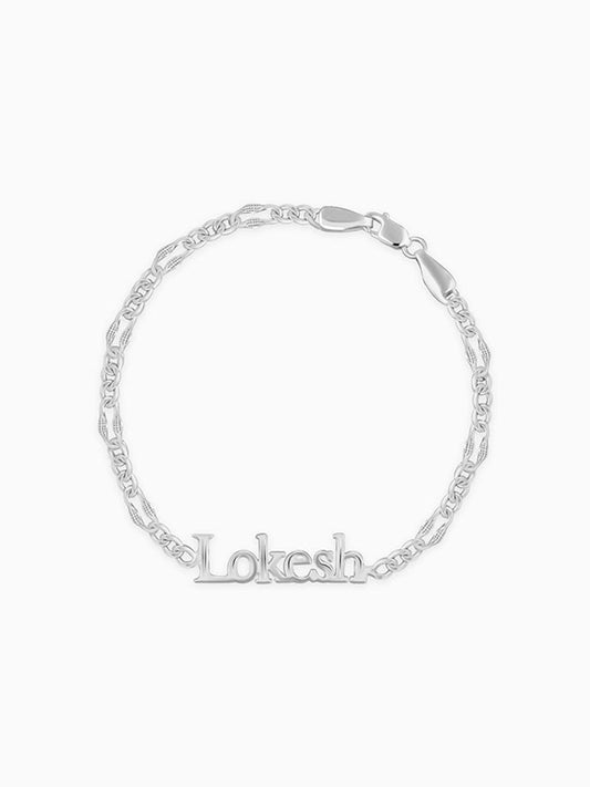 Silver Personalised Name Bracelet For Him