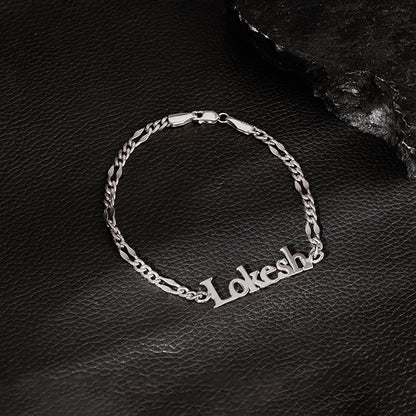Silver Personalised Name Bracelet For Him